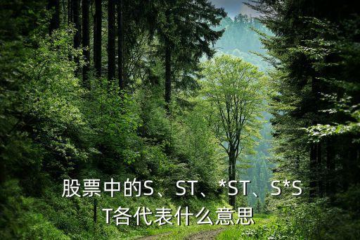  股票中的S、ST、*ST、S*ST各代表什么意思